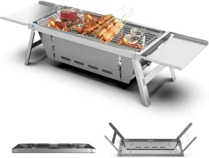 𝐁𝐚𝐫𝐛𝐞𝐜𝐮𝐞 𝐆𝐫𝐢𝐥𝐥𝐬,Portable 𝐂𝐡𝐚𝐫𝐜𝐨𝐚𝐥 𝐆𝐫𝐢𝐥𝐥 Foldable Grills ,𝐒𝐦𝐚𝐥𝐥 𝐆𝐫𝐢𝐥𝐥𝐬 𝐎𝐮𝐭𝐝𝐨𝐨𝐫 𝐂𝐨𝐨𝐤𝐢𝐧𝐠 for Travel, 𝐂𝐚𝐦𝐩𝐢𝐧𝐠 𝐒𝐦𝐨𝐤𝐞𝐫 𝐁𝐁𝐐 𝐆𝐫𝐢𝐥𝐥,Stainless Steel Table Top Grill Charcoal for Outdoor Cookin