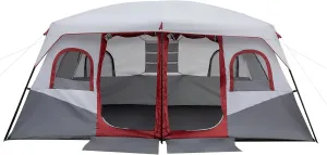 10 Person Cabin Tent - Large Multi Room for Family With Gear Loft Organizer - Portable Huge Tent With Carry Bag for Outdoor Car Camping
