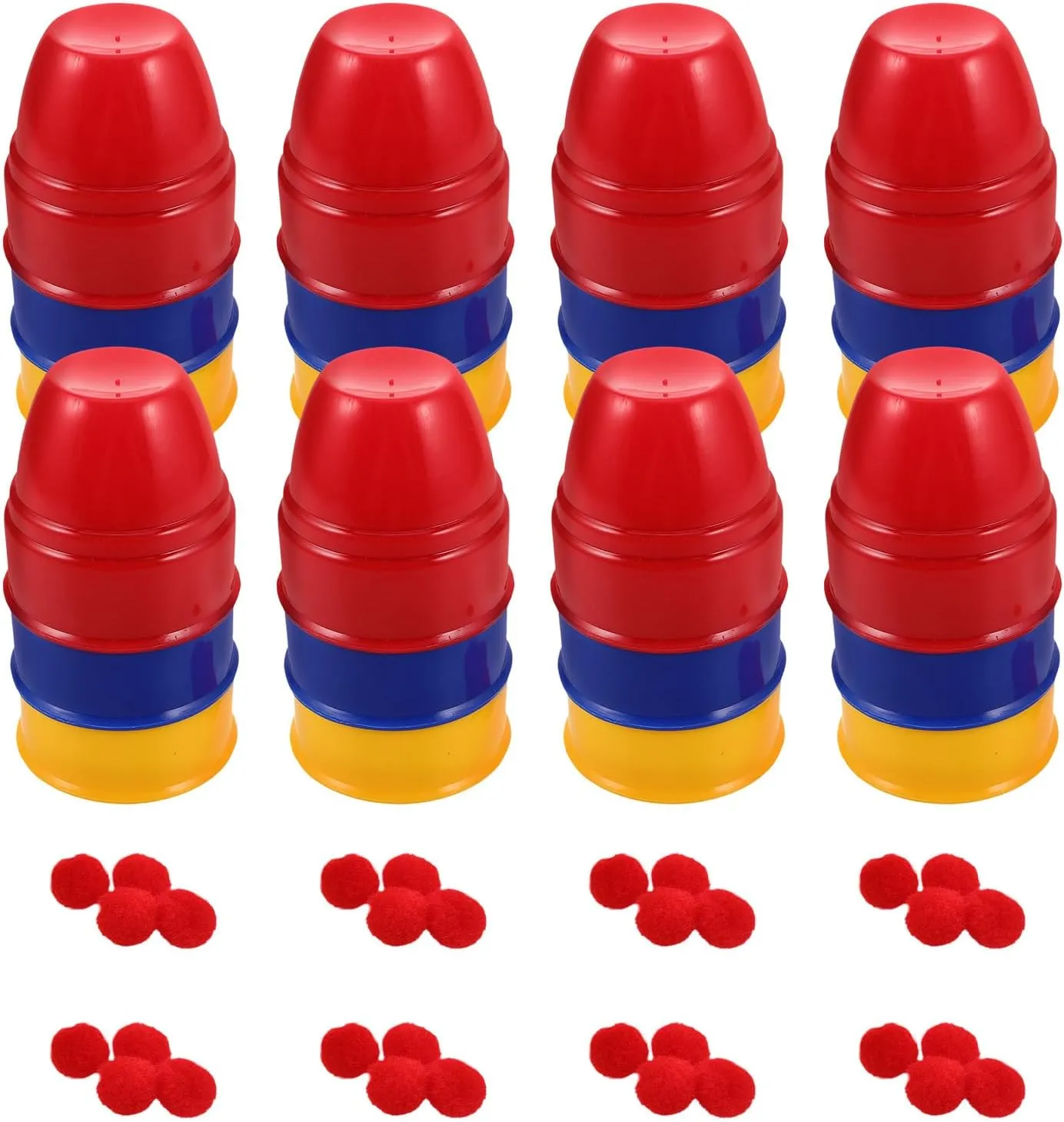 10 Sets Party Decoration: Magician Trick Cups and Balls Kit - Props for Beginners & Magician - Trick Party Favor for Birthday Halloween