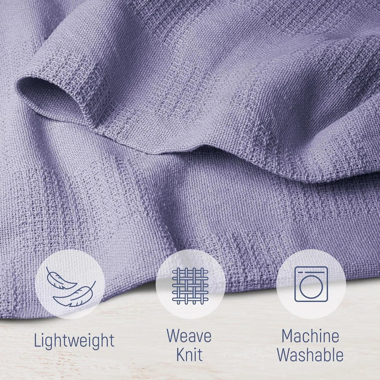 100% Cotton Blanket Twin Size 66x90 - Lightweight Breathable Waffle Weave Thermal Throw for Bed, Sofa & Couch - Soft Cozy, Durable Summer Bedding, All Season Comfort for Home, Travel & Camping SkyBlue
