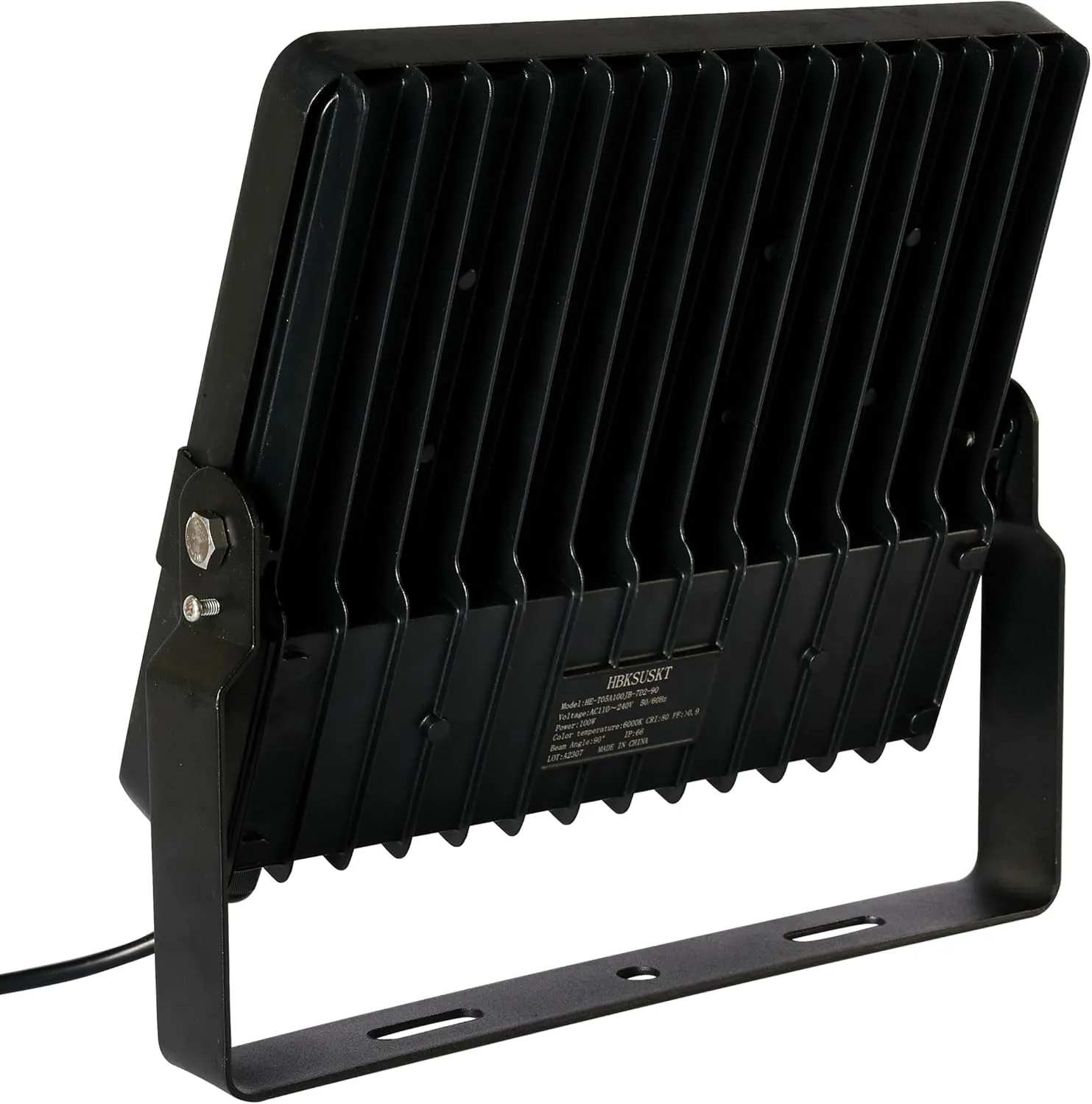 100W LED Flood Light, 6000K Daylight, IP66 Waterproof, Aluminum Housing, Super Bright 130lm/W for Stadium, Sports Fields, Security, Landscape Lighting