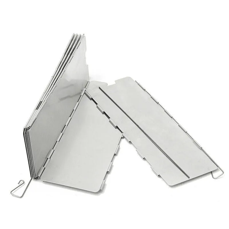 10pcs Fold Screen Camping Cookiing BBQ Gas Stove Wind Shield