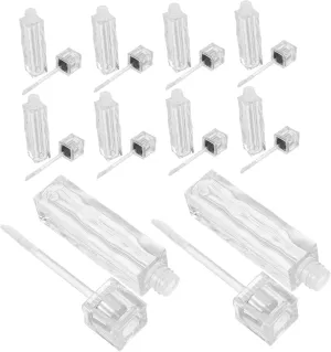 10pcs Lip Gloss Tubes Refillable Clear Containers with Wave Pattern for DIY Lipstick Portable Empty Vials for Home Travel and Gifting