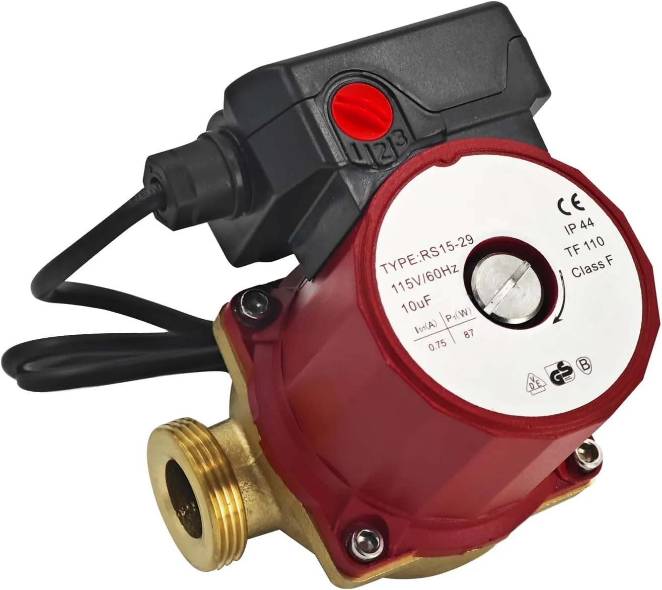 115V Non-Submersible Circulator Pump 1/8 HP, 1-1/4" Union NPSM, Canned Rotor Pump with Copper Construction, Direct Replacement for Grundfos 59896776 UP15-29SU/LC