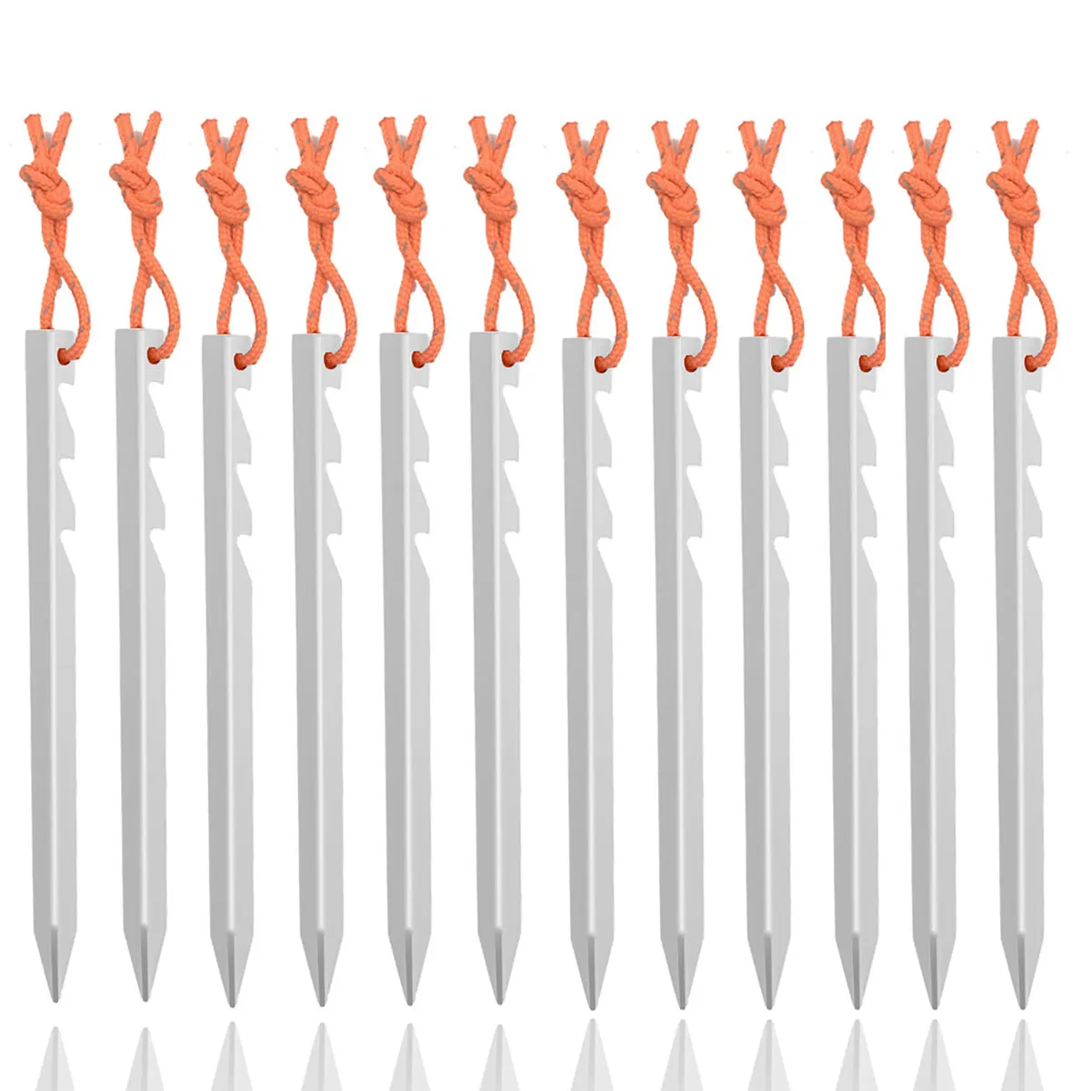 12-Pack Heavy Duty 7-Inch Aluminum Tent Stakes