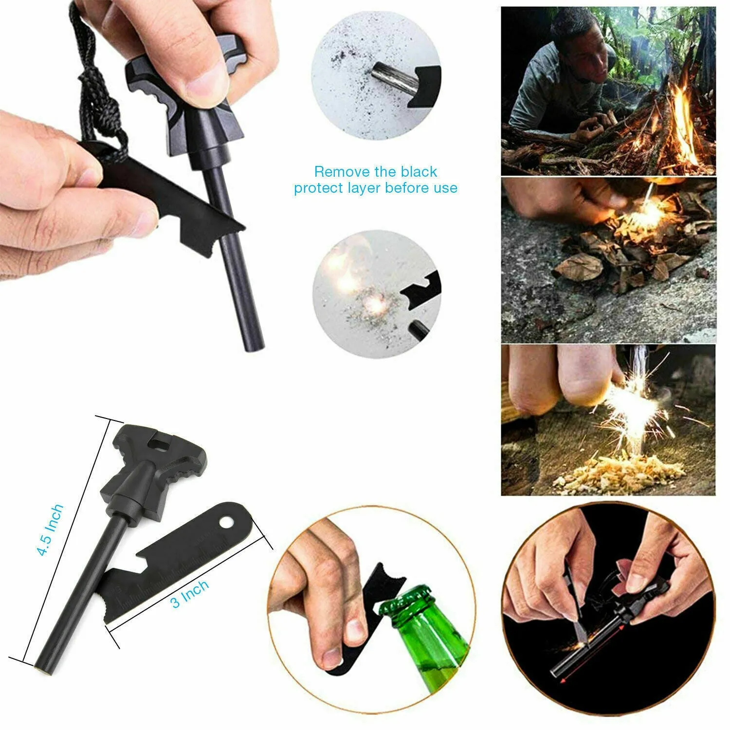 14-in-1 Outdoor Emergency Survival Gear Kit - Camping Tactical Tools SOS EDC Case
