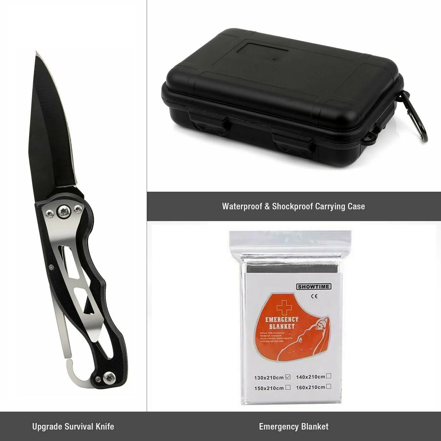 14-in-1 Outdoor Emergency Survival Gear Kit - Camping Tactical Tools SOS EDC Case