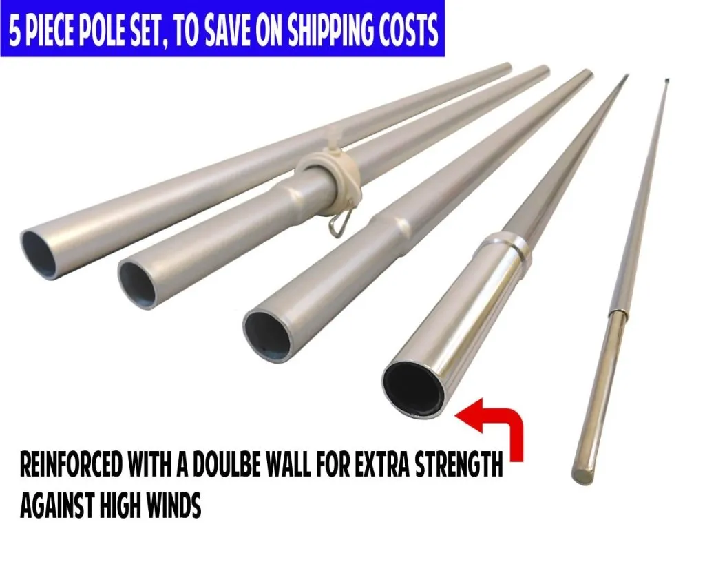 16ft Convertible Advertising Flag Pole & Ground Spike Kit