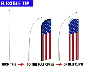 16ft Convertible Advertising Flag Pole & Ground Spike Kit