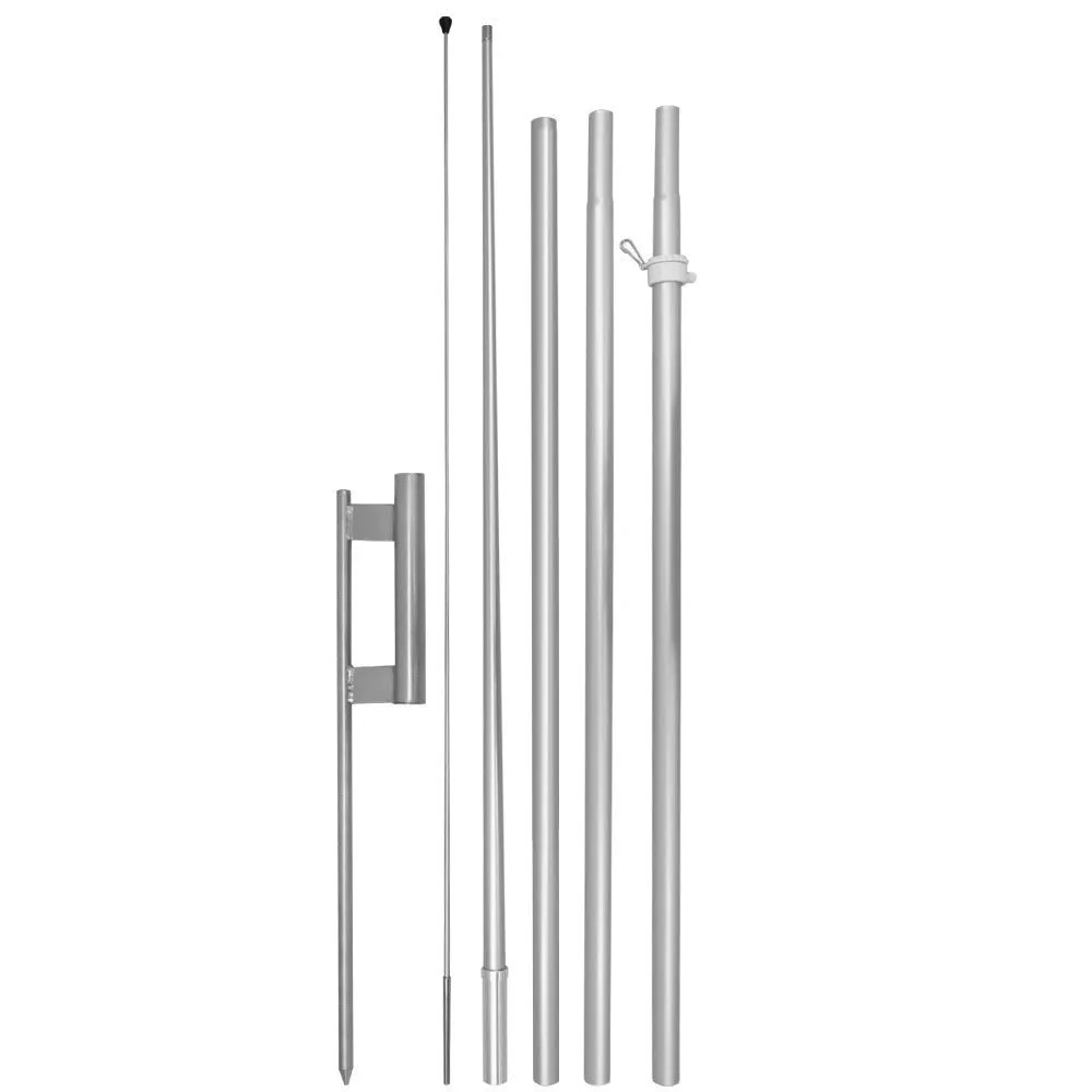16ft Convertible Advertising Flag Pole & Ground Spike Kit