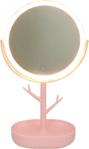 1pc Led Makeup Mirror Rechargeable Lighting Compact Desktop Cosmetic Mirror for Home Travel Storage Tray for Dorms Offices
