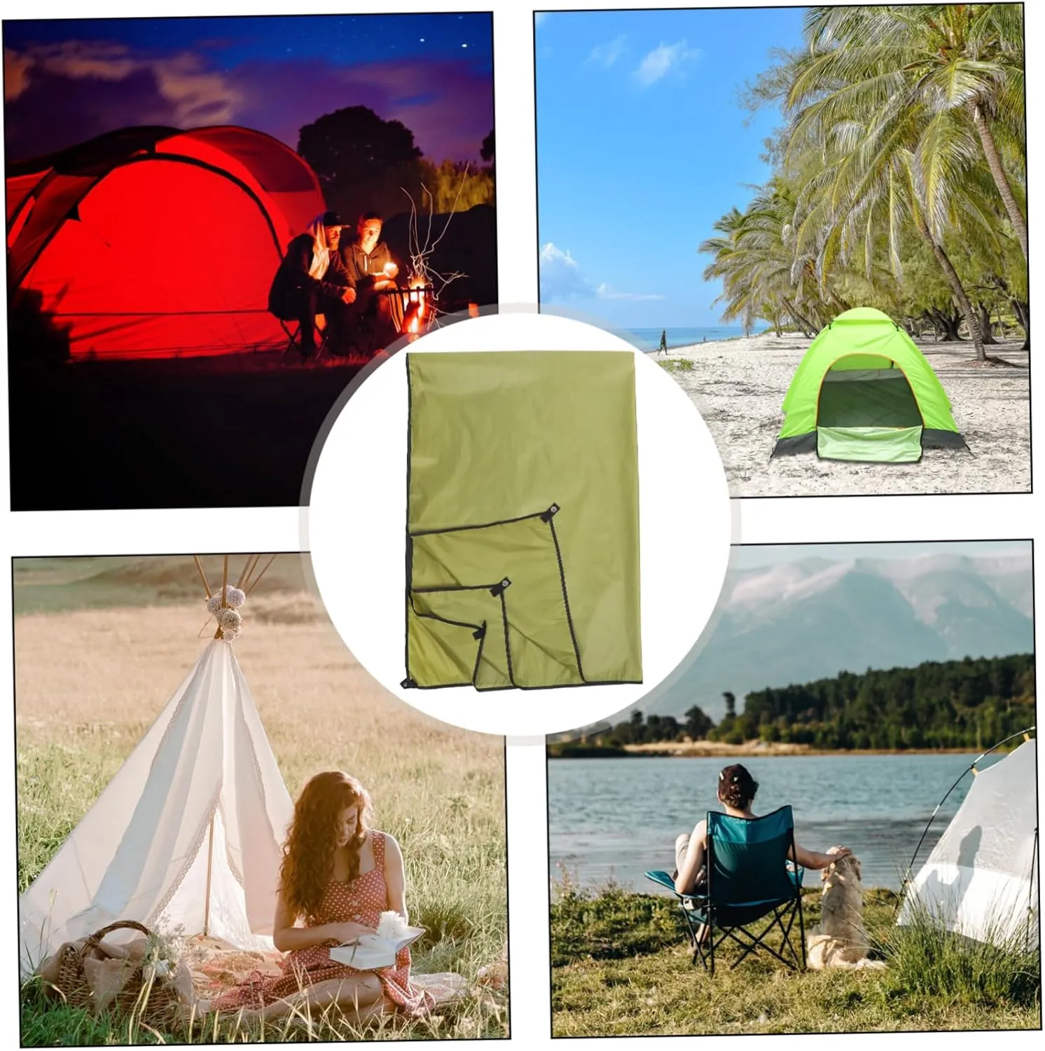 1pc Oxford Cloth Waterproof Mat Beach Blanket Sandproof Camping Pad Picnic Ground Mat Uv Protection Tent
