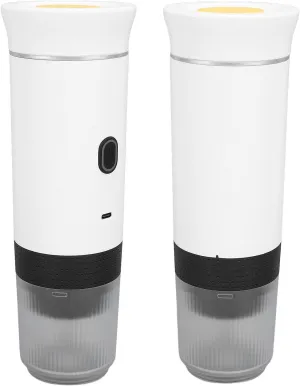 1PCS Portable Electric Handheld Car Coffee Maker, One Button Automatic Brewing for Travel Office Household Outdoor Sports Enthusiasts (White)