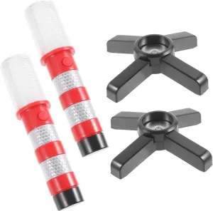 1set Led Emergency Warning Light Base Rechargeable High Brightness Glow Sticks Multi-use Traffic Safety for Roadside Assistance and Industrial Use Jumbo