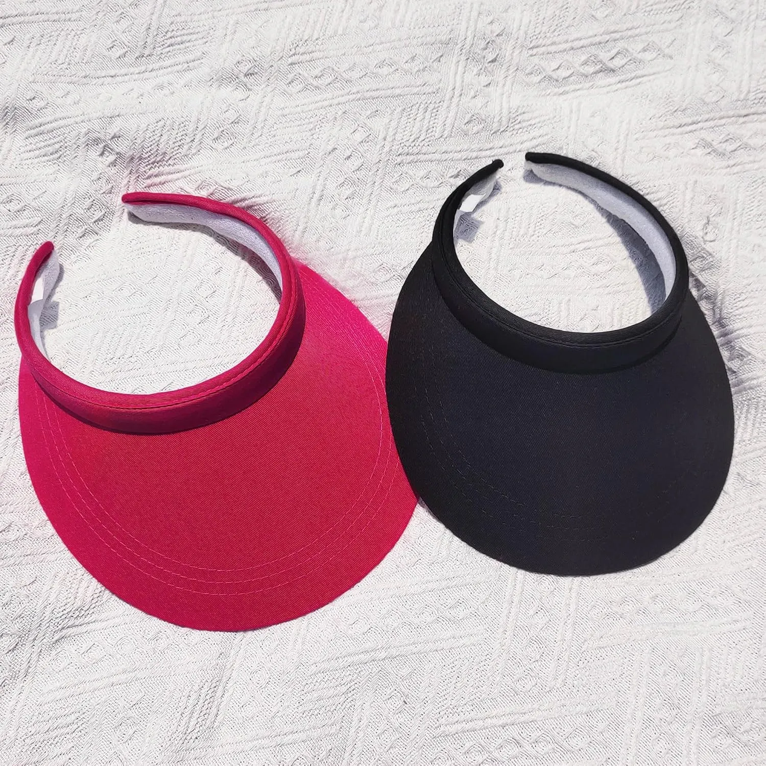 2 Pack Sun Visors Women Wide Brim Clip on Summer Hats Adjustable UV Protection