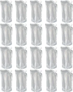 20 Folding Water Bottles Collapsible Pouch BPA Free Emergency Survival Hiking 16.9oz Emergency Hiking Hydration Travel to Go Compact Drinking Outdoor Portable Lightweight Beach Picnic Biking Gym