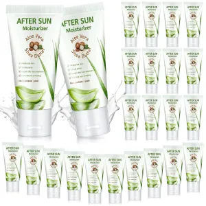24 Pcs Mini Aloe Vera Lotion Bulk, 1 oz Travel Size Aloe Vera Lotion for Sunburn Relief, Organic Mini After Sun Daily Moisturizing for Face and Body