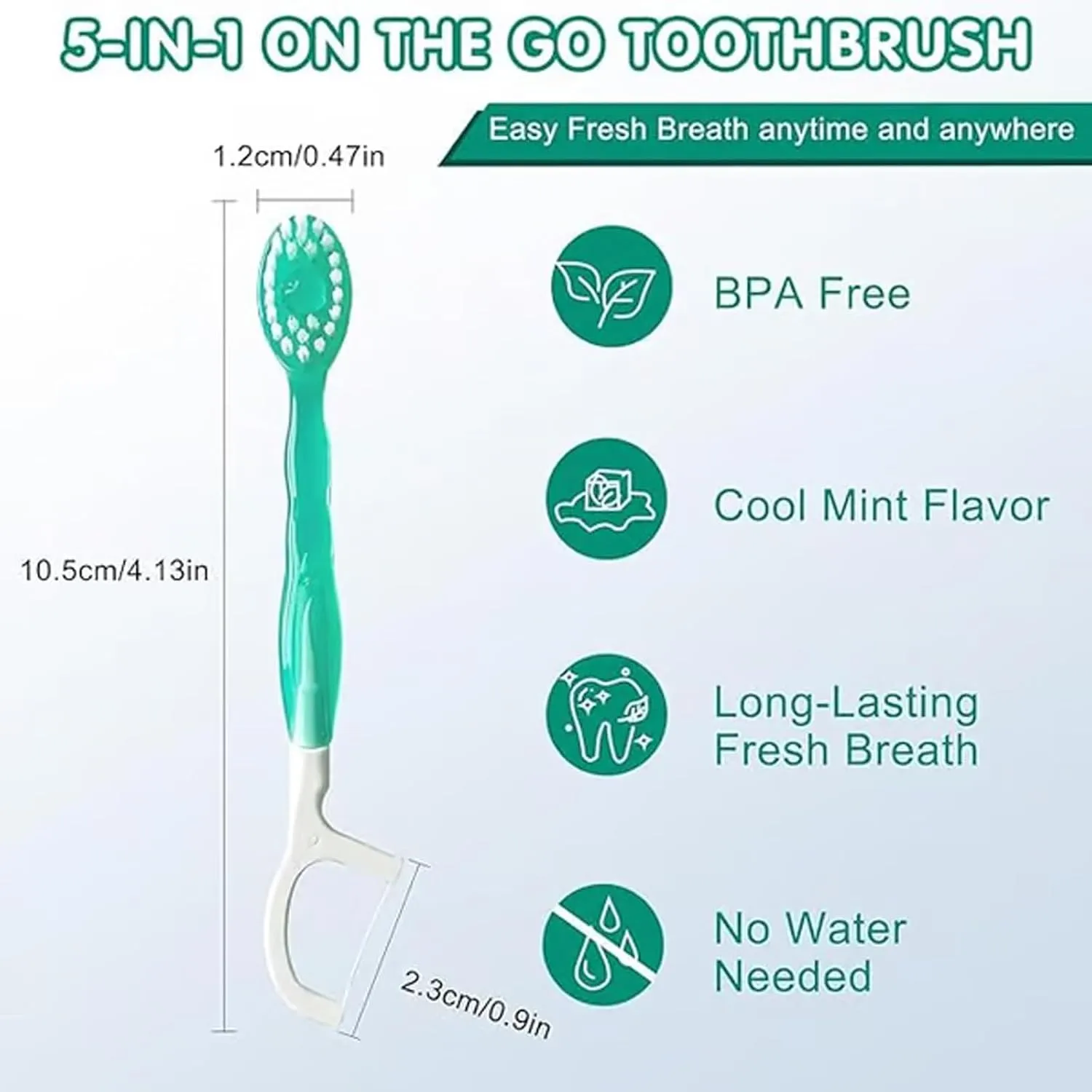26 PCS 5 in 1 Toothbrush & Floss& Tongue Scraper & Toothpick Set, 5 in 1 Mini Brush, Toothpaste and Floss, Disposable Toothbrushes with Toothpaste (Mint Flavor, 26 Pcs)