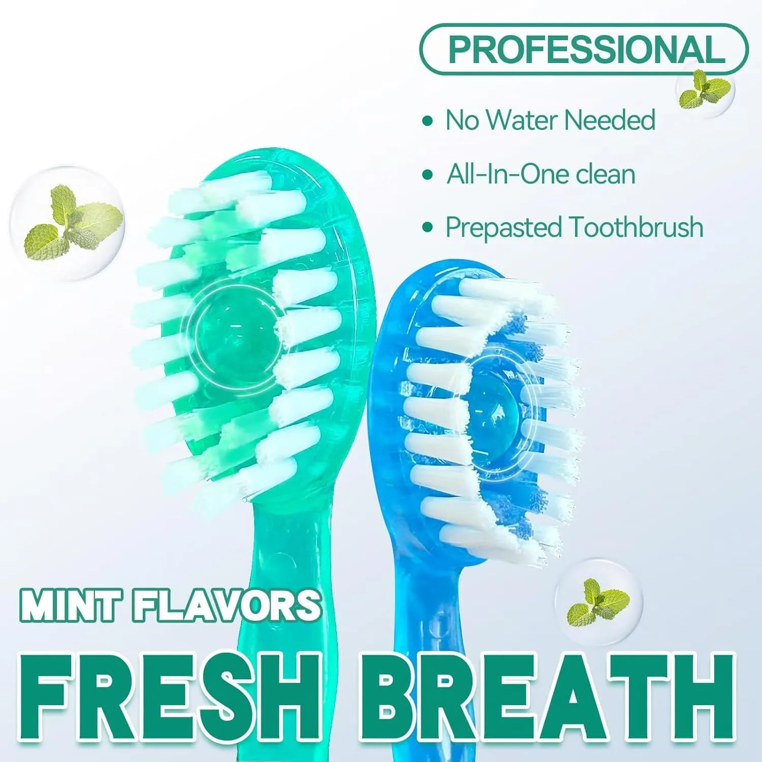 26 PCS 5 in 1 Toothbrush & Floss& Tongue Scraper & Toothpick Set, 5 in 1 Mini Brush, Toothpaste and Floss, Disposable Toothbrushes with Toothpaste (Mint Flavor, 26 Pcs)