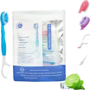 26 PCS 5 in 1 Toothbrush & Floss& Tongue Scraper & Toothpick Set, 5 in 1 Mini Brush, Toothpaste and Floss, Disposable Toothbrushes with Toothpaste (Mint Flavor, 26 Pcs)