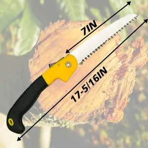 2PACK Folding Hand Saw, Pruning/Camping Saw for Hunting,Backpacking,Garden Tree Branch Trimmer,7" 3 Cutting Edge Blade,Portable Sharp Knife with Safety Lock,Dry Wood,Bamboo,DIY Woodworking,Bushcraft