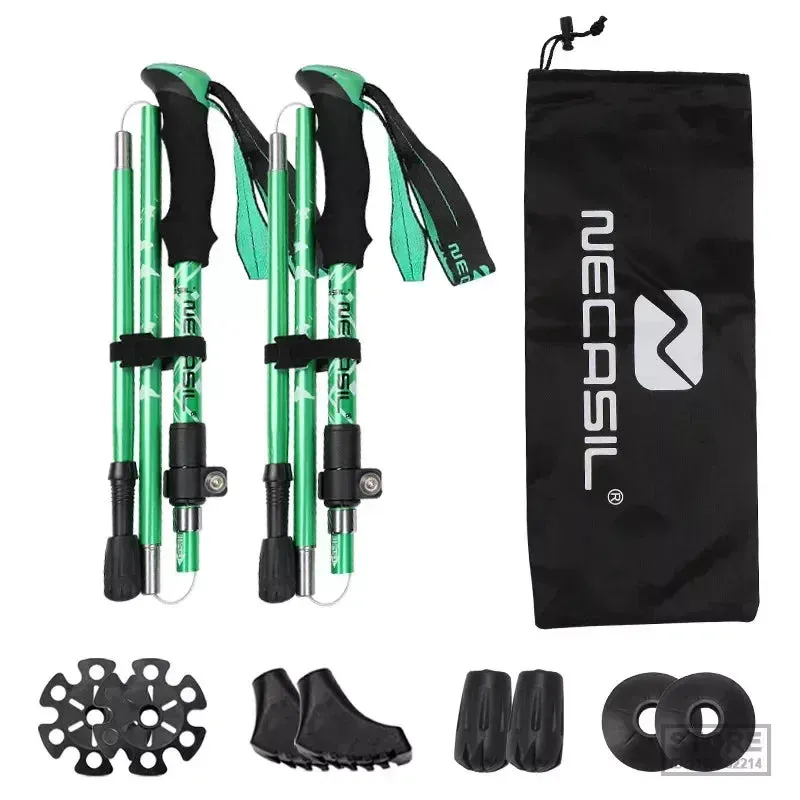 2pcs Collapsible Trekking Poles for Nordic Walking & Hiking