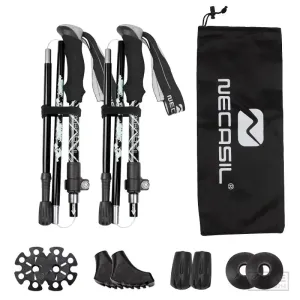 2pcs Collapsible Trekking Poles for Nordic Walking & Hiking