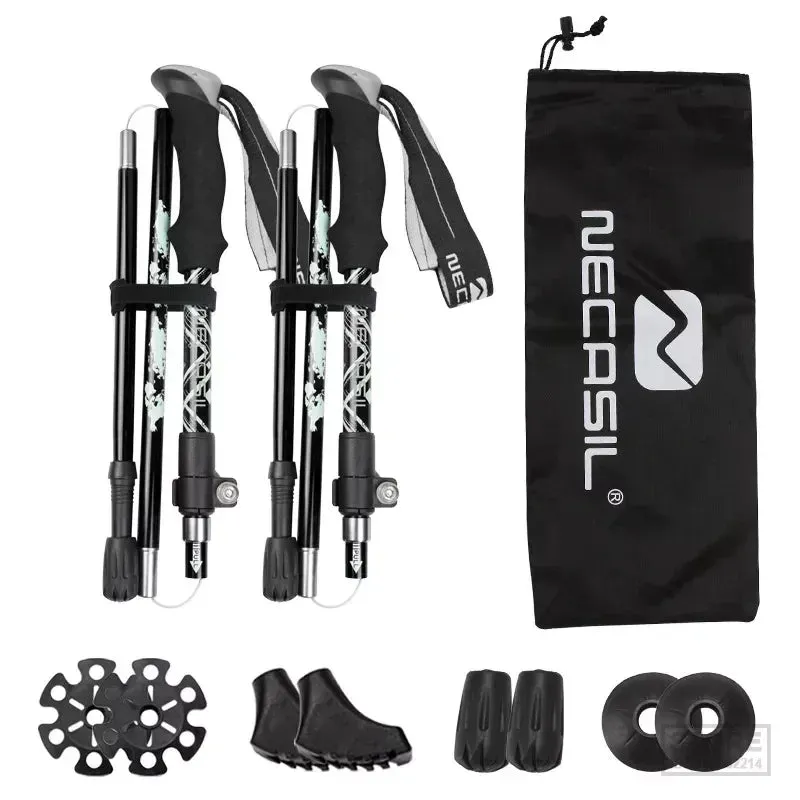 2pcs Collapsible Trekking Poles for Nordic Walking & Hiking