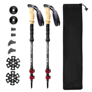 2Pcs Ultralight Foldable Carbon Fiber Trekking Poles for Hiking