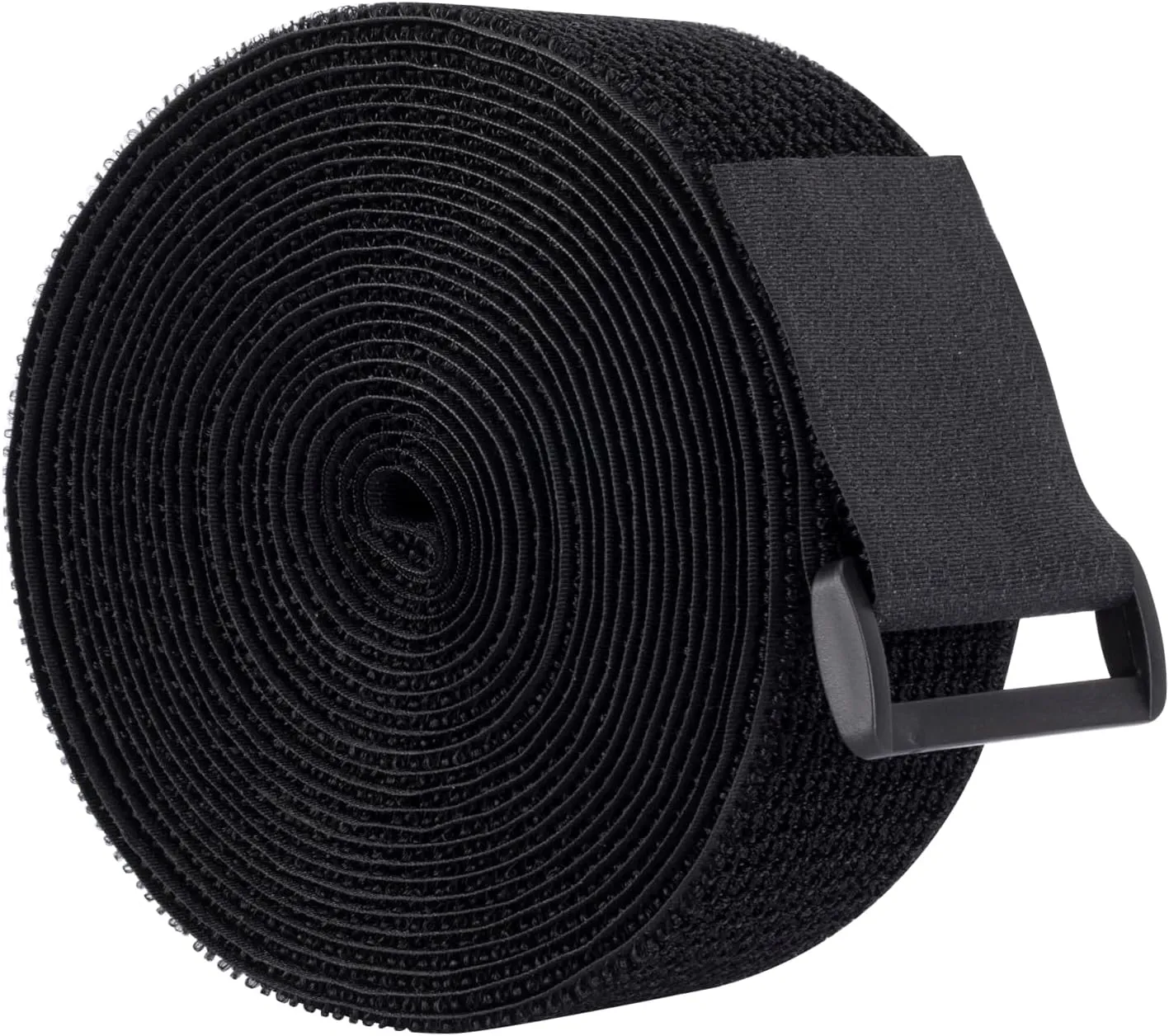2" x 16 ft self-Adhesive Hook and Loop Tape, Reusable Fasteners Tape ，15 Plastic Buckles, Adjustable Tightening Cable Straps, Nylon Cinch Straps for Storage, Sewing (2 in X16 ft)