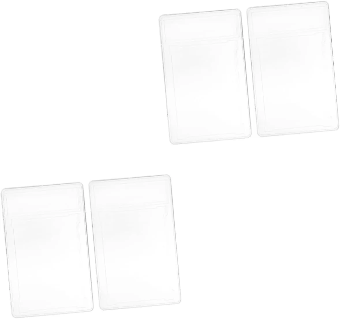 2sets Game Cards Protector Plastic Trading Card Cases with Label Position High-Transparency Safe for Hands 2pcs*2
