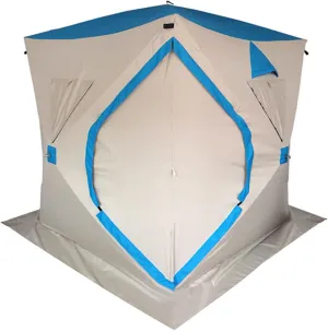 3-4 Person Winter Fishing Tents Ice Fishing Shelter Thicken Cotton Fishing Tent Wind-Resistant Quick Fishing Tent Portable Ice Tent Zippered Door Carry Bag