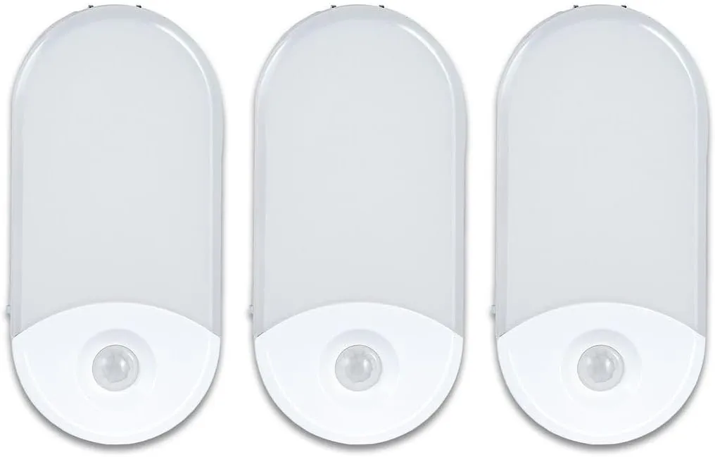3-Pack 4-in-1 Power Failure Night Light – Plug-in LED Flashlight, Motion Sensor, Night Light & Emergency Light – Auto-On During Outage, Rechargeable for Home Safety & Preparedness