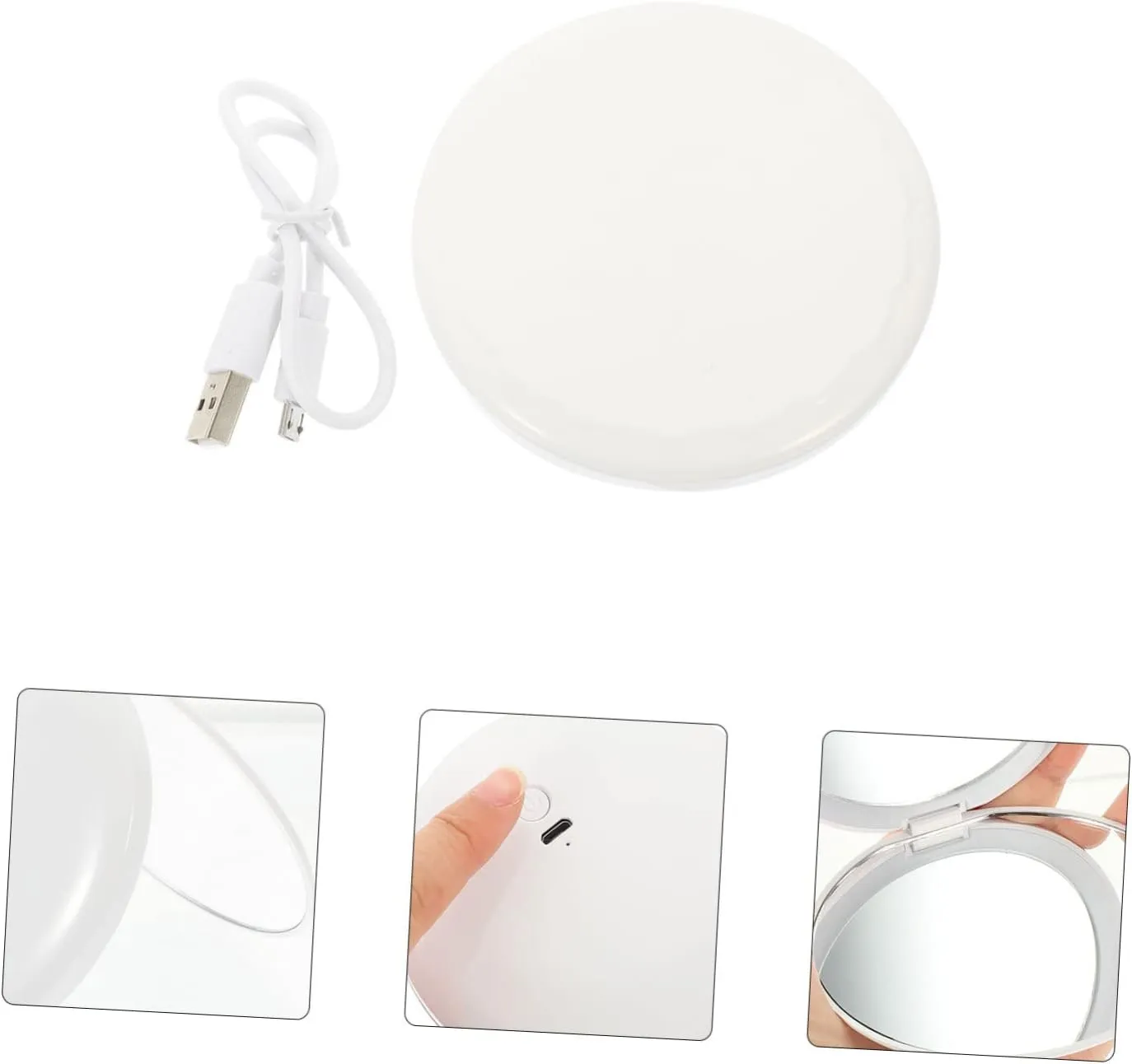 3 Sets Vanity Mirror Pocket Mirror Dressing Mirror with Lights LED Mirror Makeup LED Makeup Mirror Magnification View Mirror Compact Makeup Mini Woman Outdoor Abs Diode