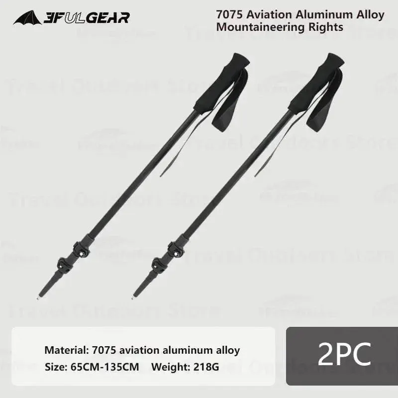 3F UL GEAR ultralight Hiking 135cm Carbon Fiberr/Aluminum Stick Walking Stick Length Adjustable Hiking Accessories-C1T1