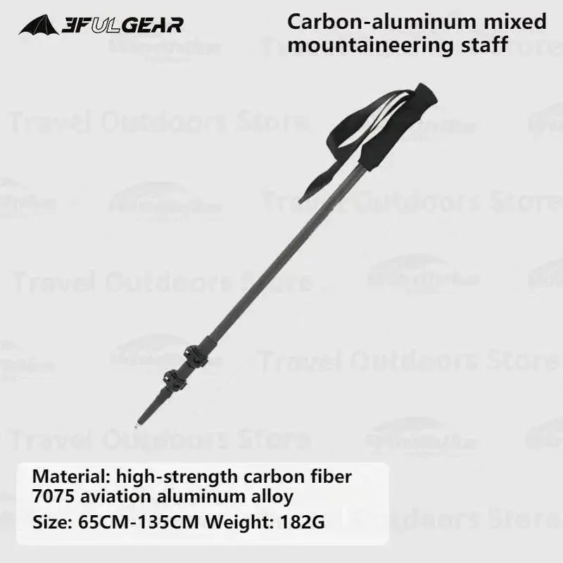 3F UL GEAR ultralight Hiking 135cm Carbon Fiberr/Aluminum Stick Walking Stick Length Adjustable Hiking Accessories-C1T1