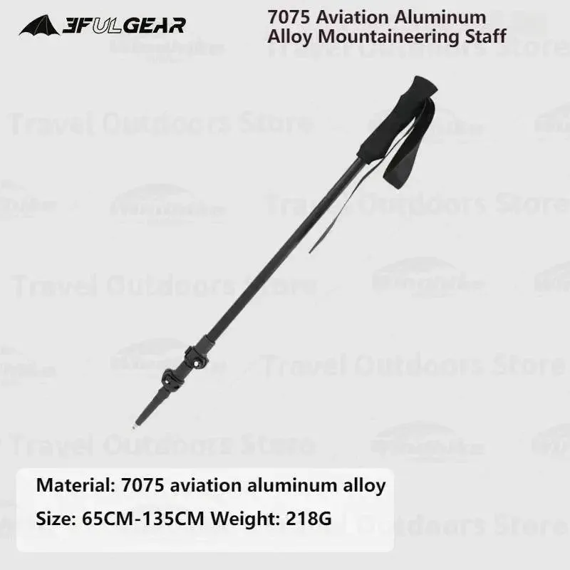 3F UL GEAR ultralight Hiking 135cm Carbon Fiberr/Aluminum Stick Walking Stick Length Adjustable Hiking Accessories-C1T1