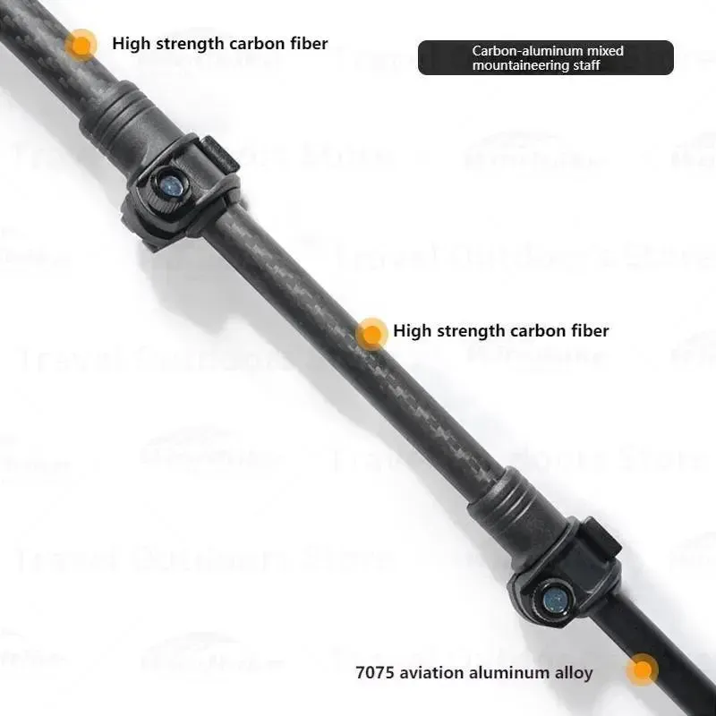 3F UL GEAR ultralight Hiking 135cm Carbon Fiberr/Aluminum Stick Walking Stick Length Adjustable Hiking Accessories-C1T1