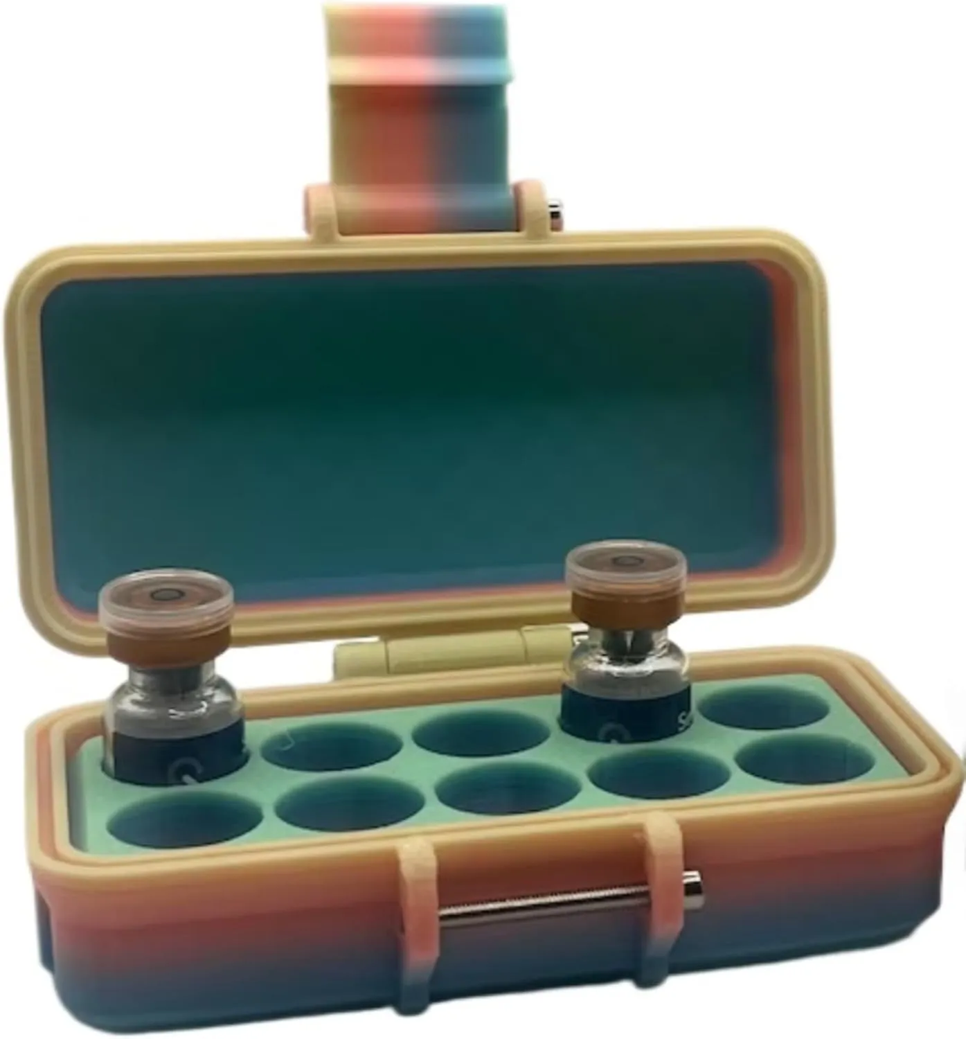 3ml Vial & Peptide Storage Box – Durable Leak-Proof Case for 17mm Vials, Tirzepatide Storage, Fridge and Freezer Safe For Travel and Fridge Organization (25 Vials)