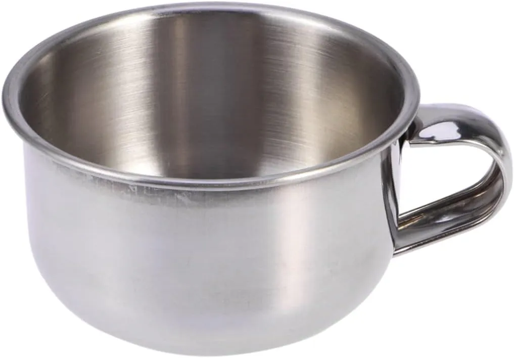 3pcs Stainless Steel Shaving Bowl with Handle Durable Razor Bowl for Wet Shaving Polished Finish for Men