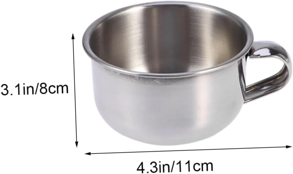 3pcs Stainless Steel Shaving Bowl with Handle Durable Razor Bowl for Wet Shaving Polished Finish for Men