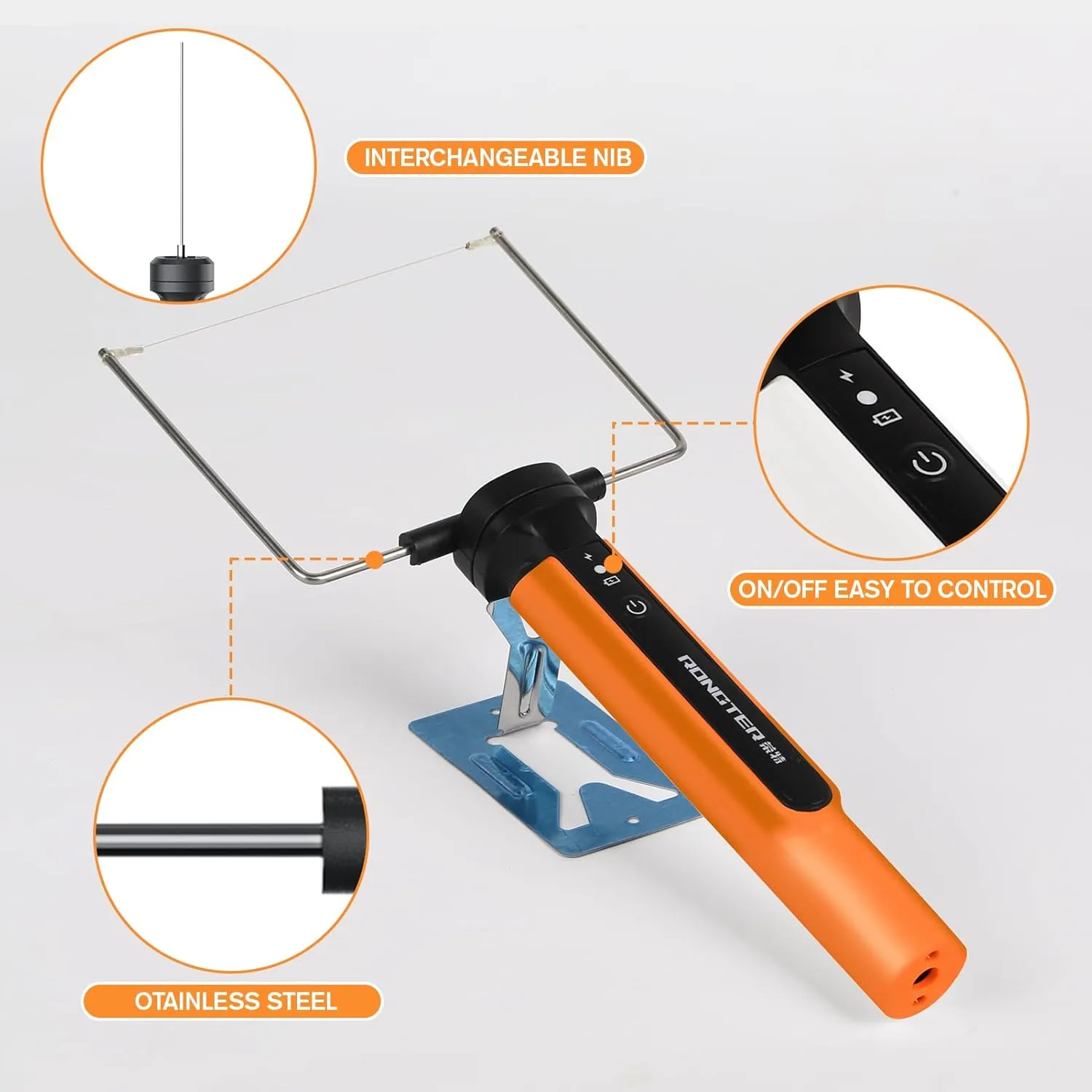 4 in 1 Hot Wire Electric Foam Cutter kit, Styrofoam Cutting Tool 15W/ 6V with Case, Heated Foam Carving Knife Kit. (Toolbox Orange)