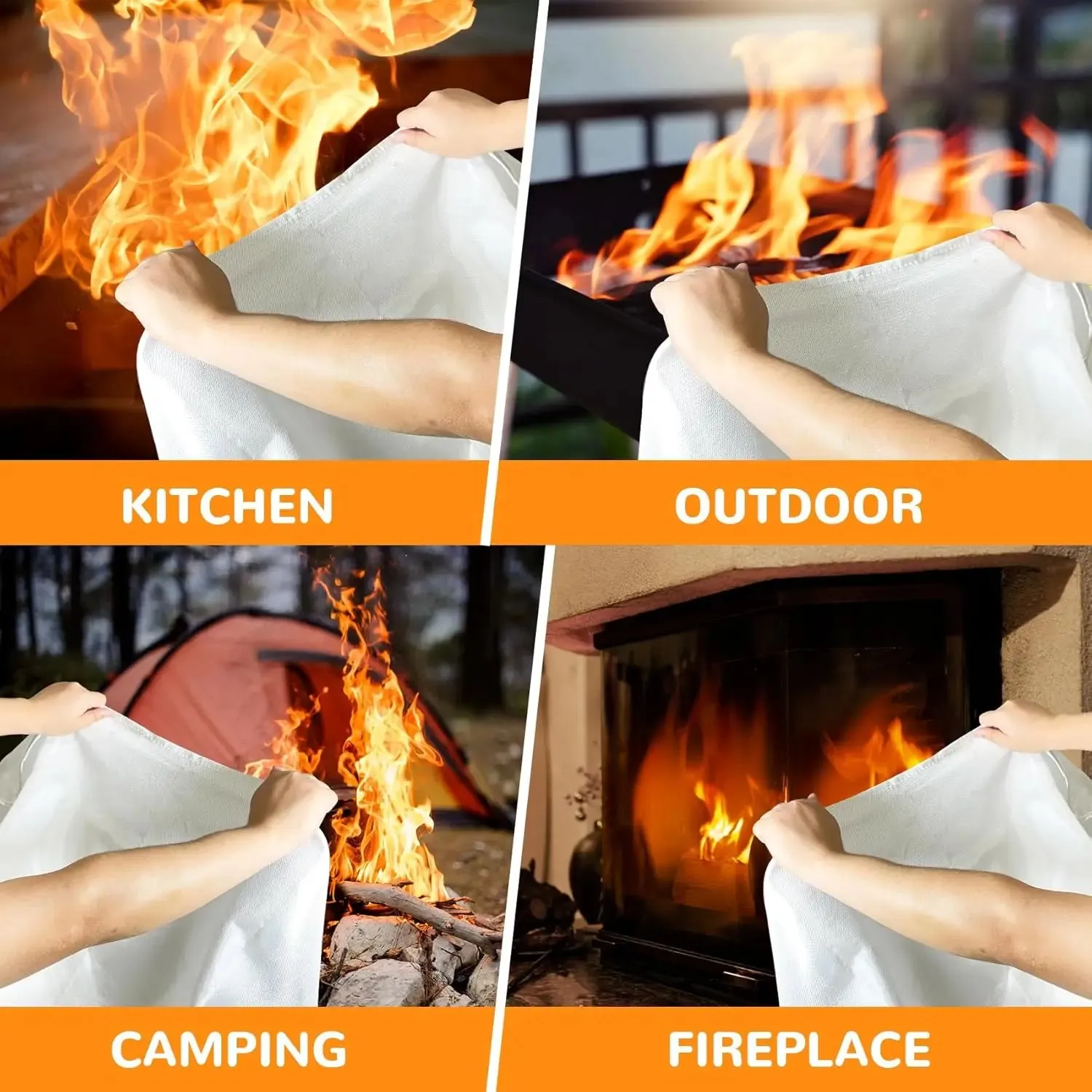 40x40 Inch Fiberglass Emergency Fire Blanket