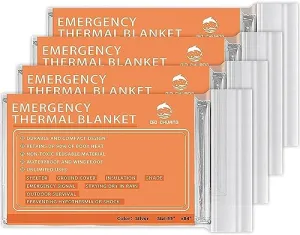 4pcs Emergency Mylar Thermal Blankets-Space Blanket Survival kit Camping Blanket