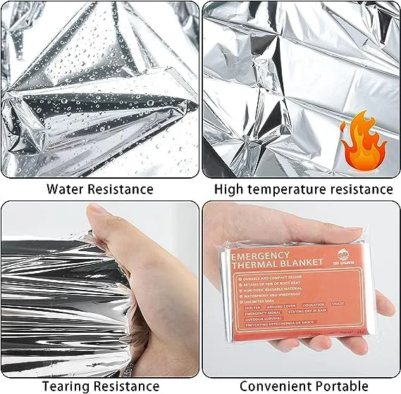 4pcs Emergency Mylar Thermal Blankets-Space Blanket Survival kit Camping Blanket