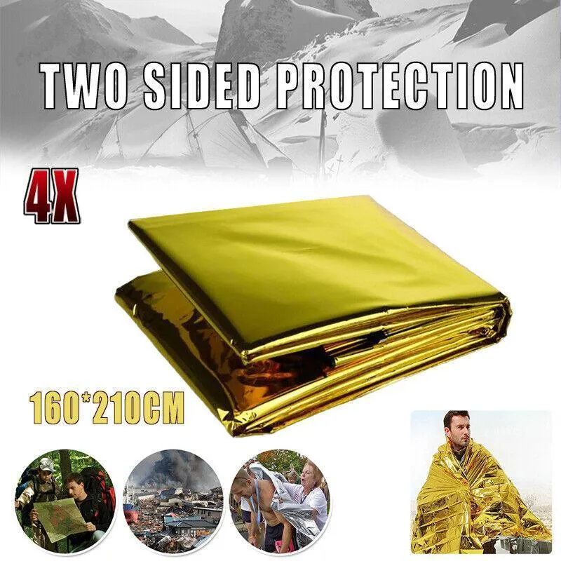 4X Space Blankets Premium Thermal Emergency Survival Camping Rescue First Aid