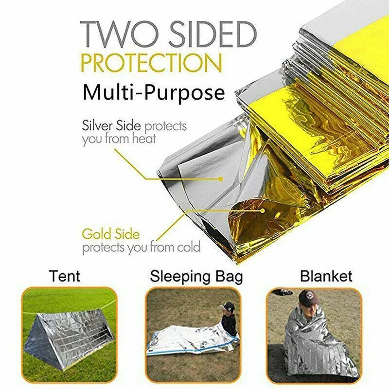 4X Space Blankets Premium Thermal Emergency Survival Camping Rescue First Aid
