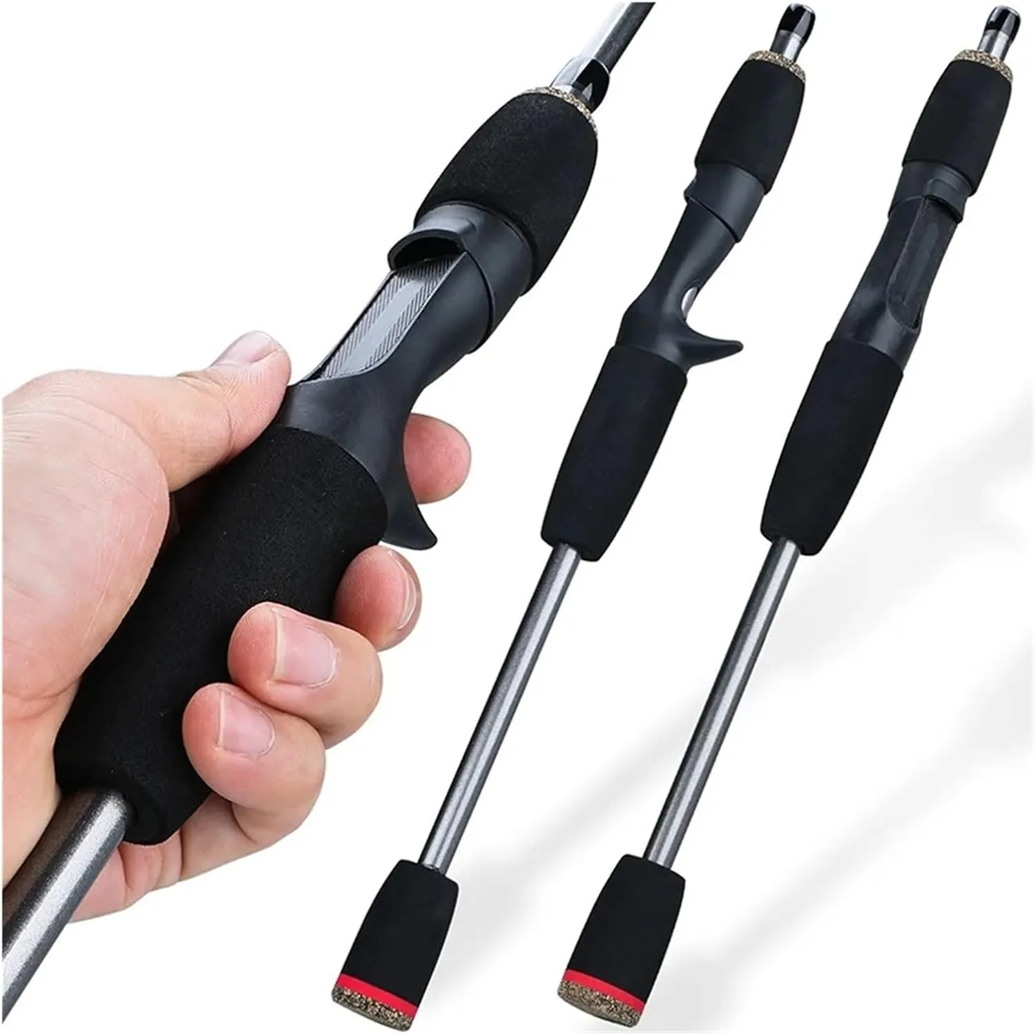 5 Section Spinning Casting Fishing Rod 1.7M Ultralight Weight Carbon Fiber Pattern Poles Travel Freshwater Fishing