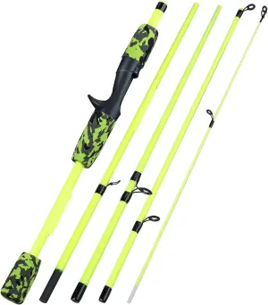 5 Section Spinning Casting Fishing Rod 1.7M Ultralight Weight Carbon Fiber Pattern Poles Travel Freshwater Fishing