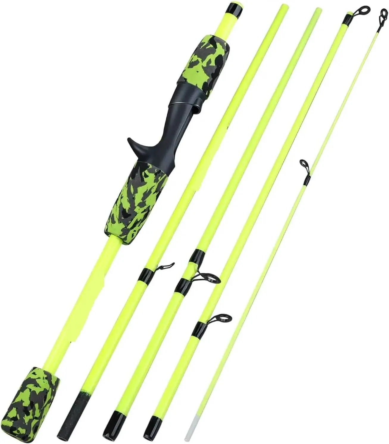 5 Section Spinning Casting Fishing Rod 1.7M Ultralight Weight Carbon Fiber Pattern Poles Travel Freshwater Fishing